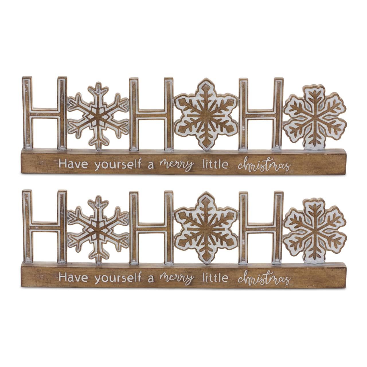14.75" Ho Ho Ho Merry Little Christmas Tabletop Décor Set
